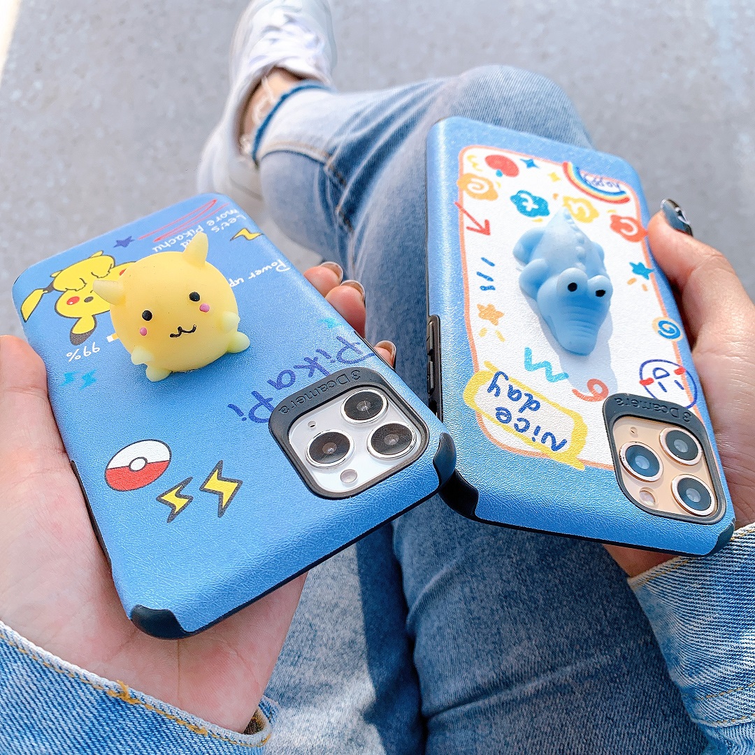 Ốp Lưng Da IMD Hình Nổi Pokemon