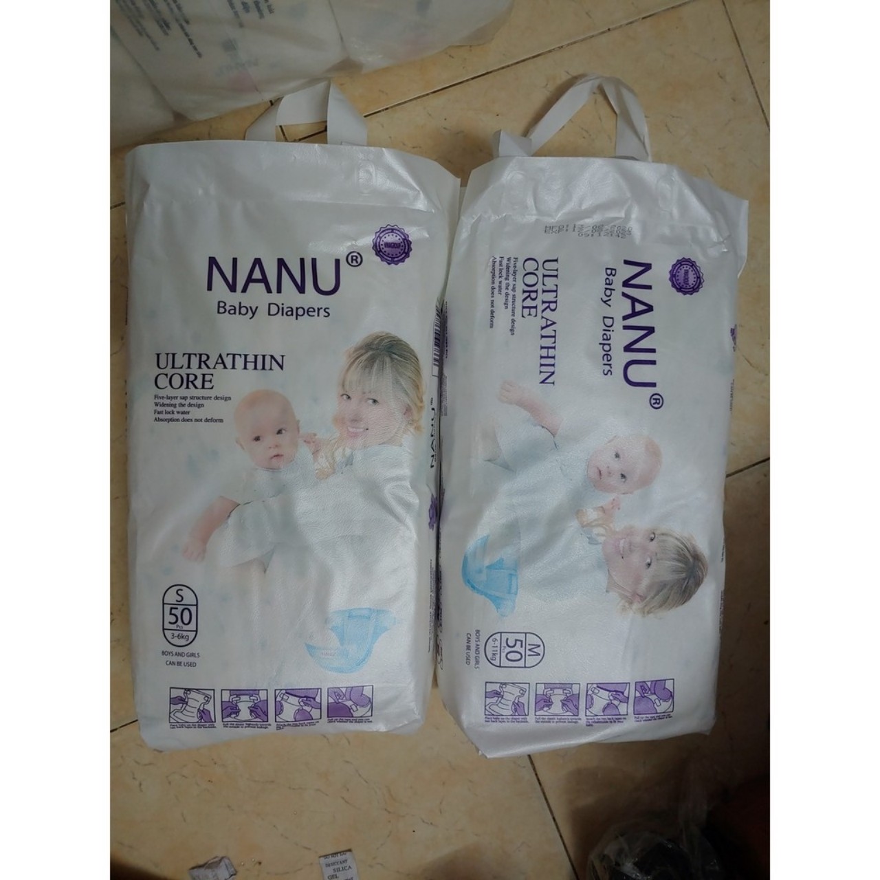 Bỉm dán Nanu 1 bịch 50 miếng đủ size