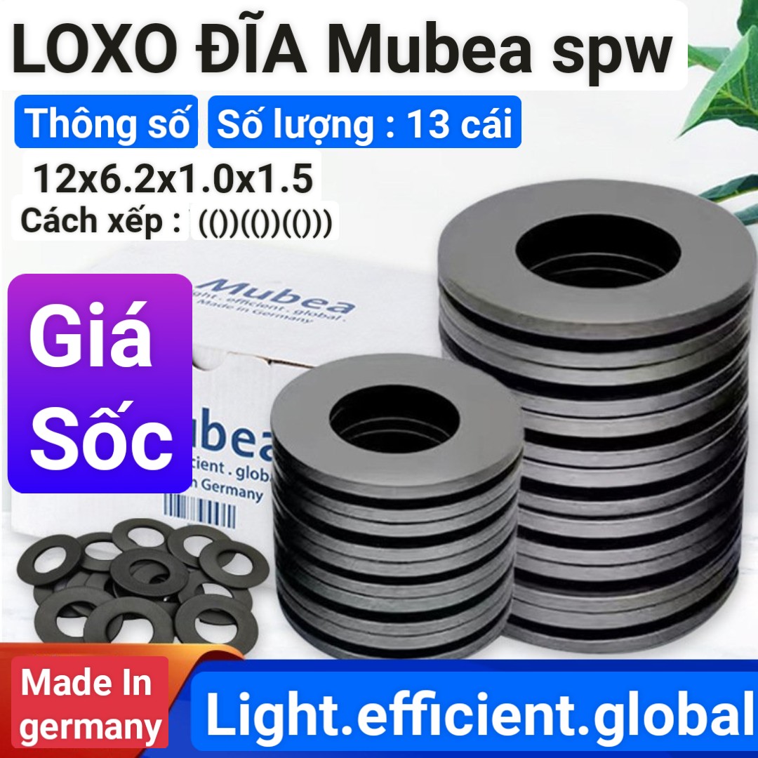 Lò xo đĩa mubea spw ( thông số 12x6,2x1,0x1,5) 13 chiếc
