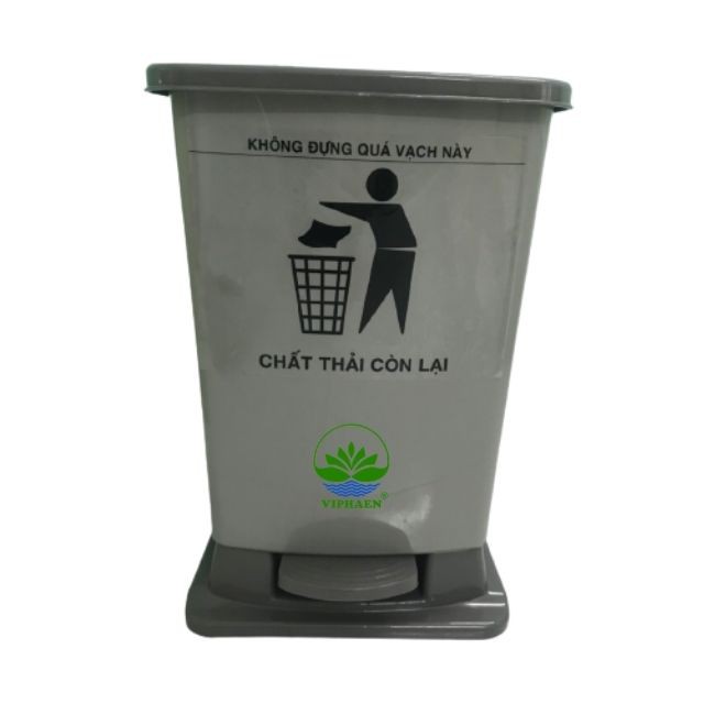 Thùng rác nhựa nắp kín đạp chân 15 lít