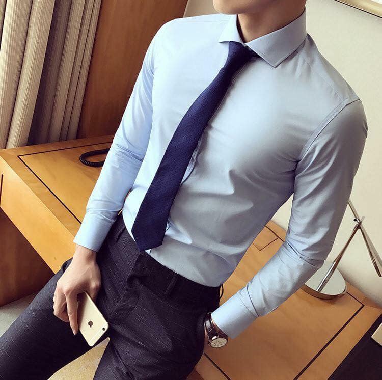 Áo sơ mi nam dài tay màu trơn basic form rộng giấu nút phong cách Hàn Quốc Trẻ trung năng động thời trang PONIVALAZA cao cấp