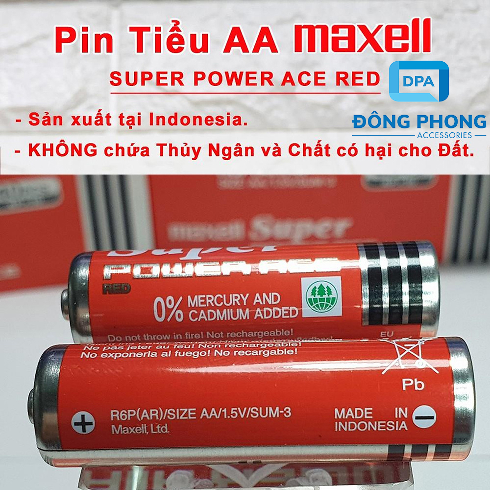 Vỉ 4 Viên Pin Tiểu Maxell AA Chính Hãng