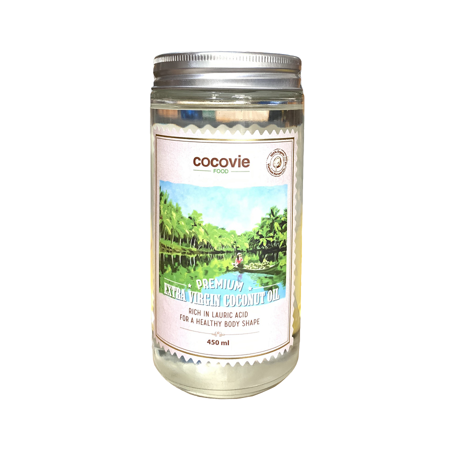 Dầu dừa nguyên chất hữu cơ thương hạng Cocovie - 450ml/chai