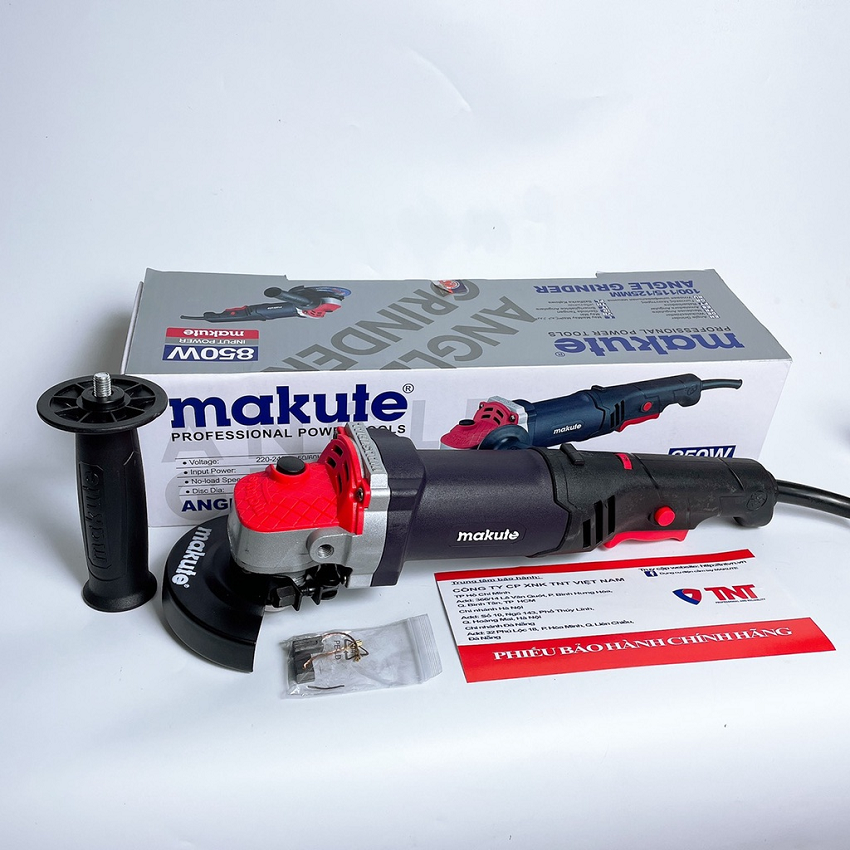 Máy mài tay dài makute có điều tốc 100mm, 850w, mã ag016-lv