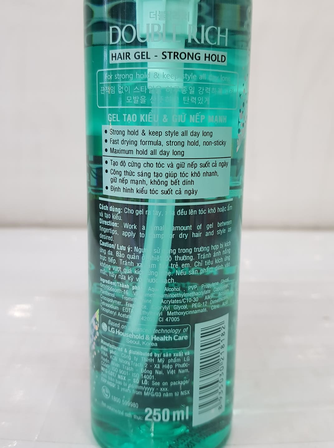 Gel Tạo Kiểu Tóc Giữ Nếp Double Rich Soft Hold 250ml