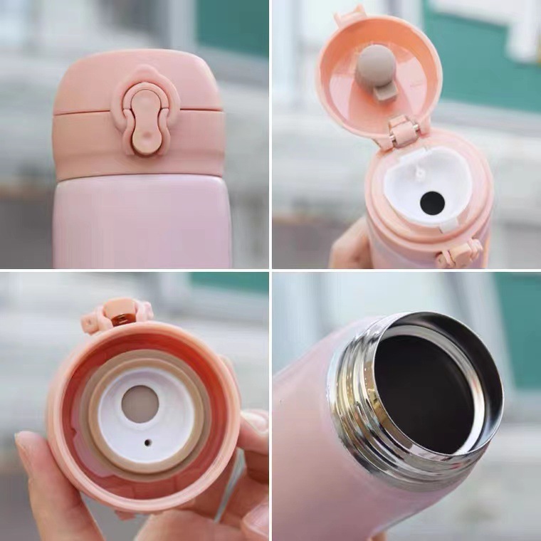 Bình Nước KHẮC TÊN, Bình Giữ Nhiệt, Bình Giữ Nhiệt Cute Gradient, Inox 304 Không Rỉ An Toàn 450ml, bình giữ nhiệt