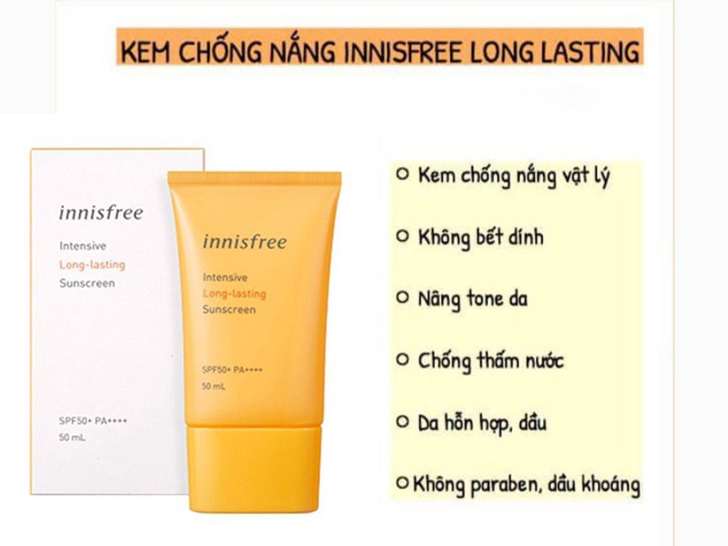 Kem Chống nắng Innisfree Long Lasting Hàn Quốc