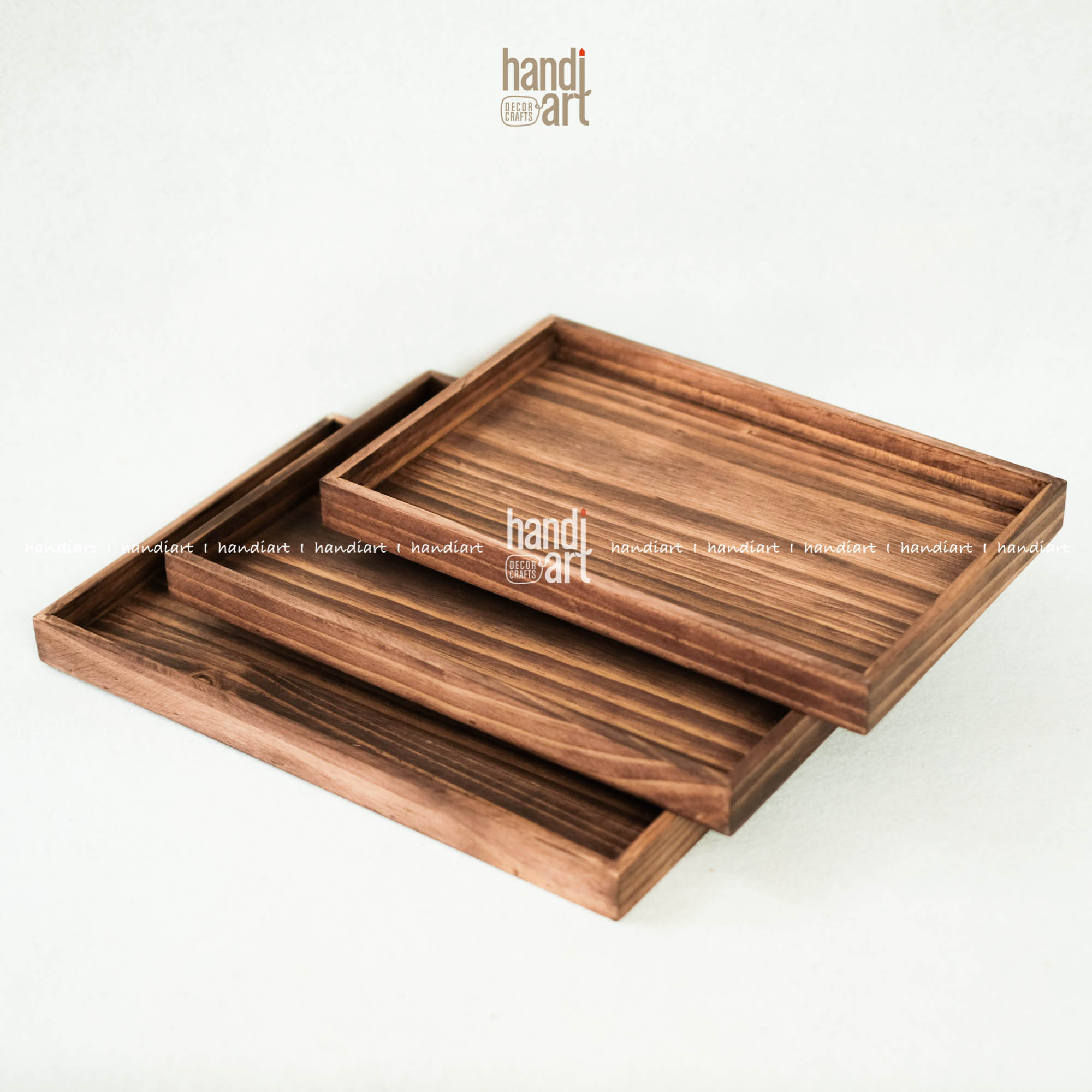 Khay gỗ chữ nhật đựng đồ đa năng