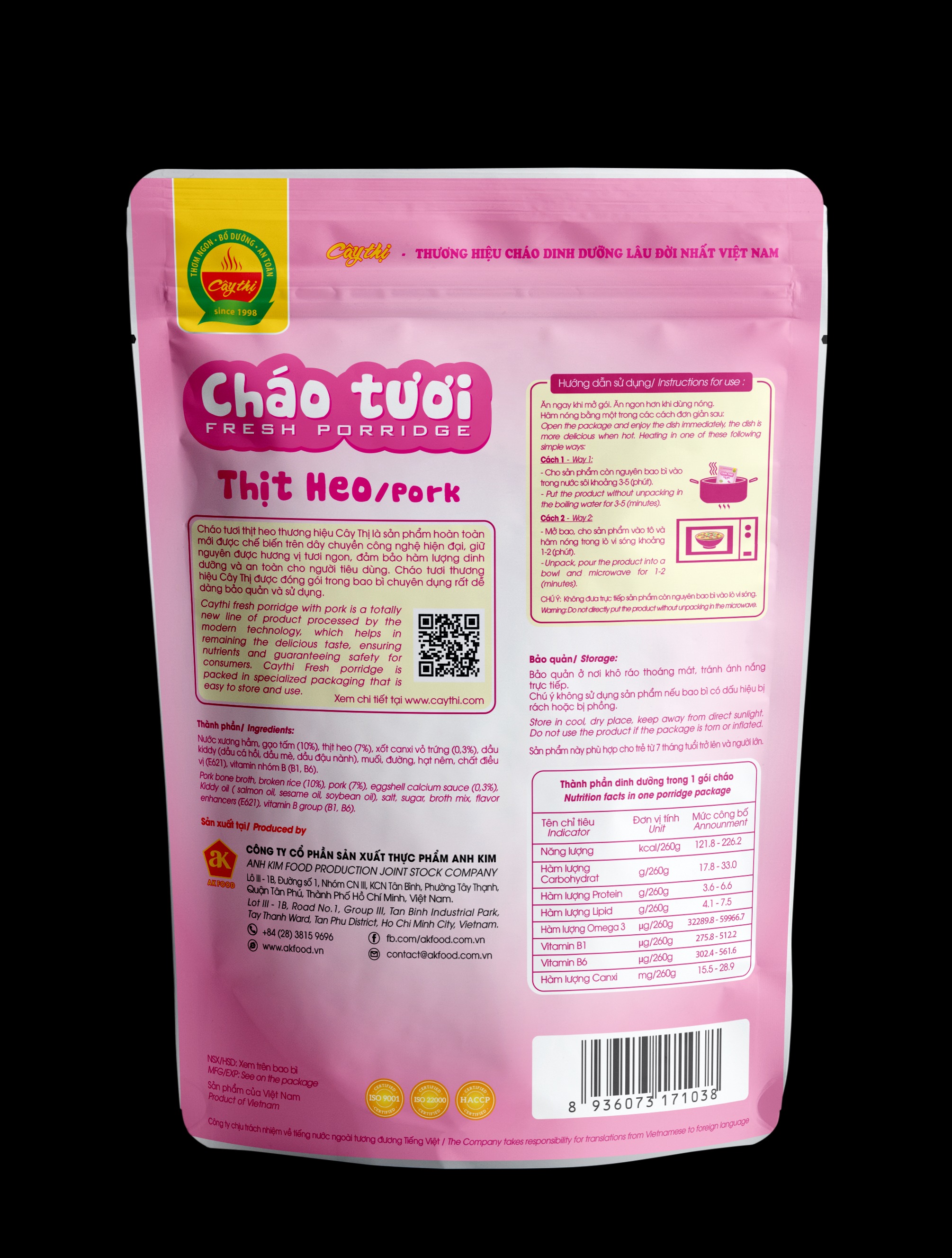 [HCM]Combo 10 gói Cháo tươi Thịt heo