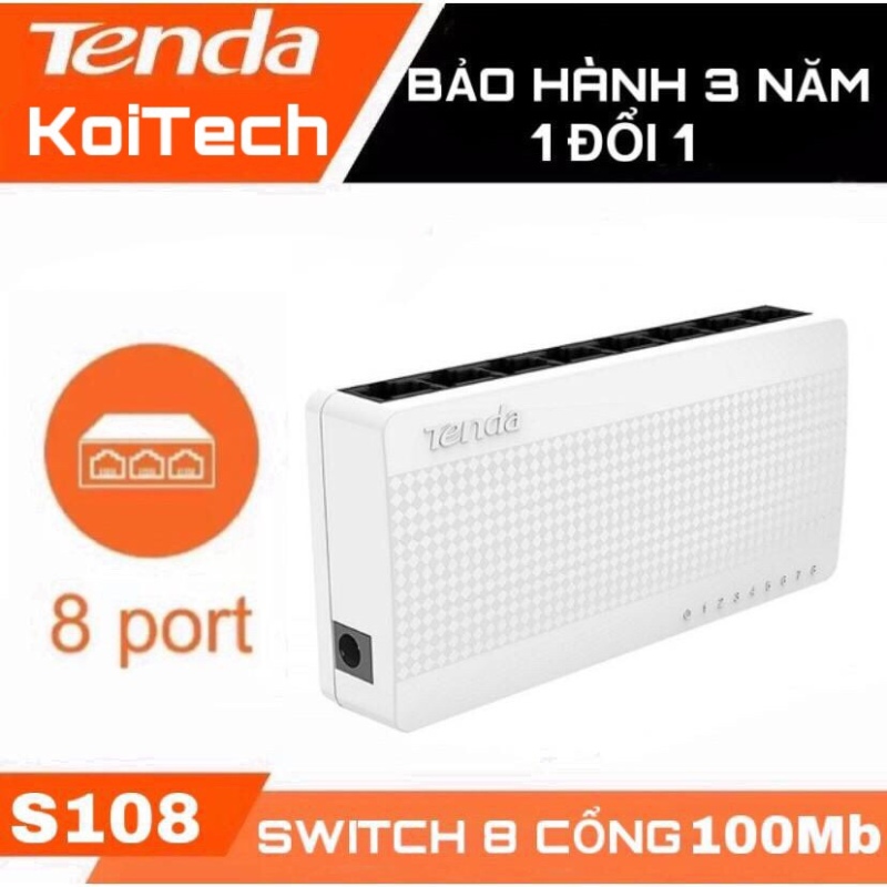 Bảng giá Switch 8 port S108 Tenda 100Mbps DGW  - Bộ chia mạng 8 cổng Phong Vũ