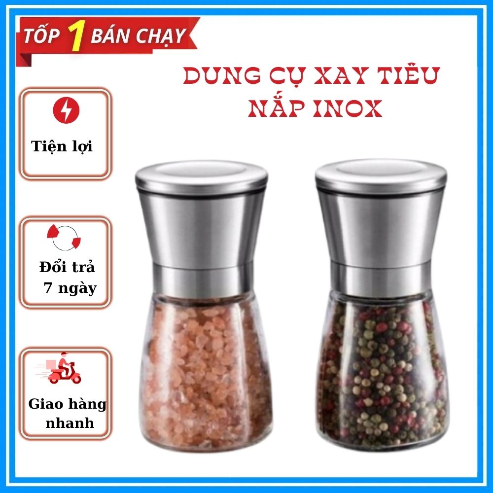 Cối Xay tiêu cầm tay nắp Inox