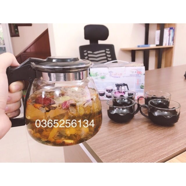 Bộ Bình Trà Kèm 4 Cốc Thuỷ Tinh