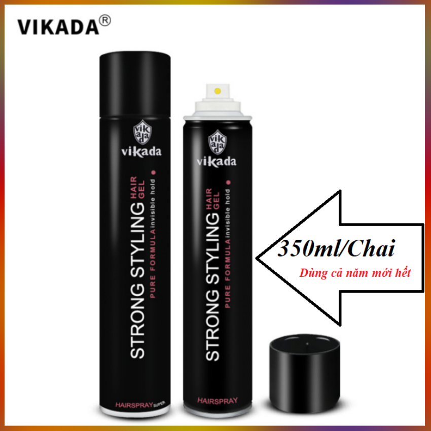 Gôm xịt giữ nếp tóc tạo kiểu tóc vikada 350ml/chai