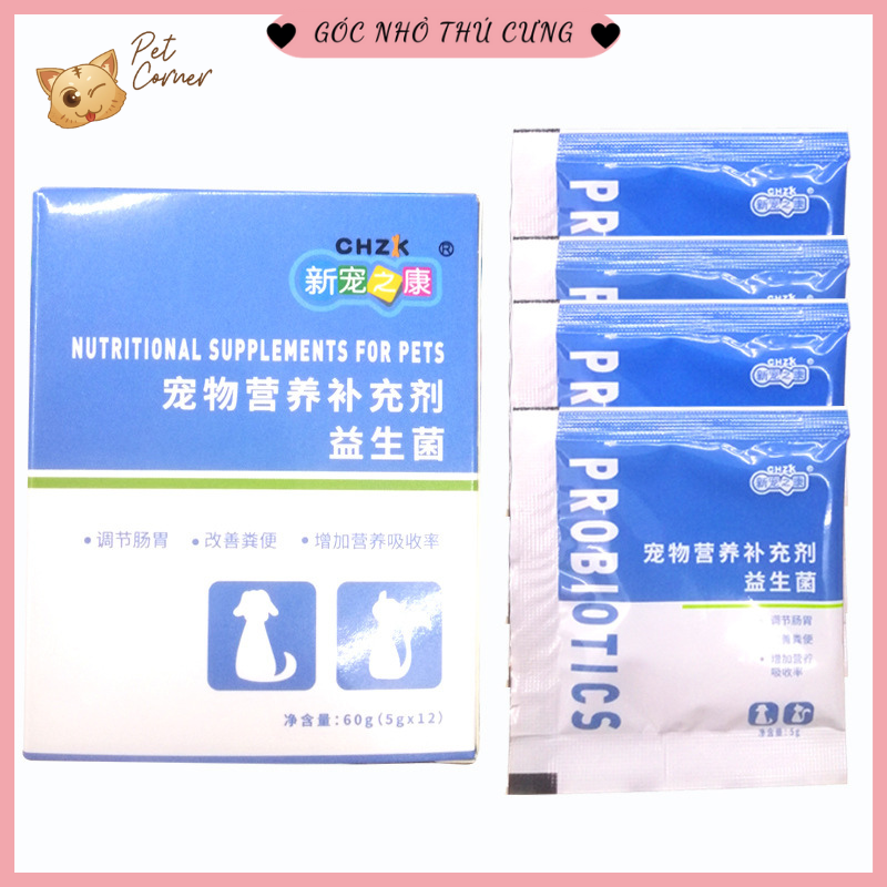 Men tiêu hóa Probiotics cho thú cưng 5g (Men vi sinh chống tiêu chảy cho chó mèo)