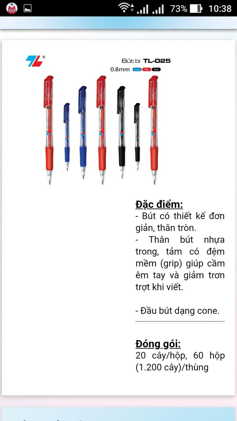[HCM]Bút bi Thiên Long 025 Grip-hộp 20 cây