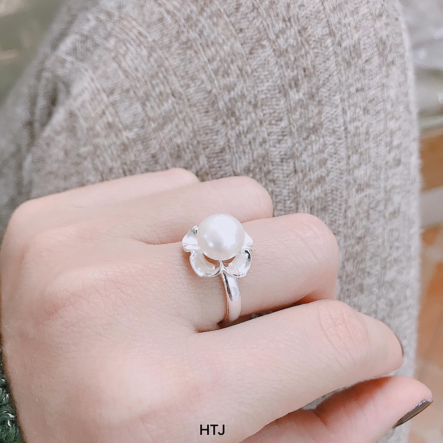 Nhẫn nữ bạc ý mặt trai ms11e