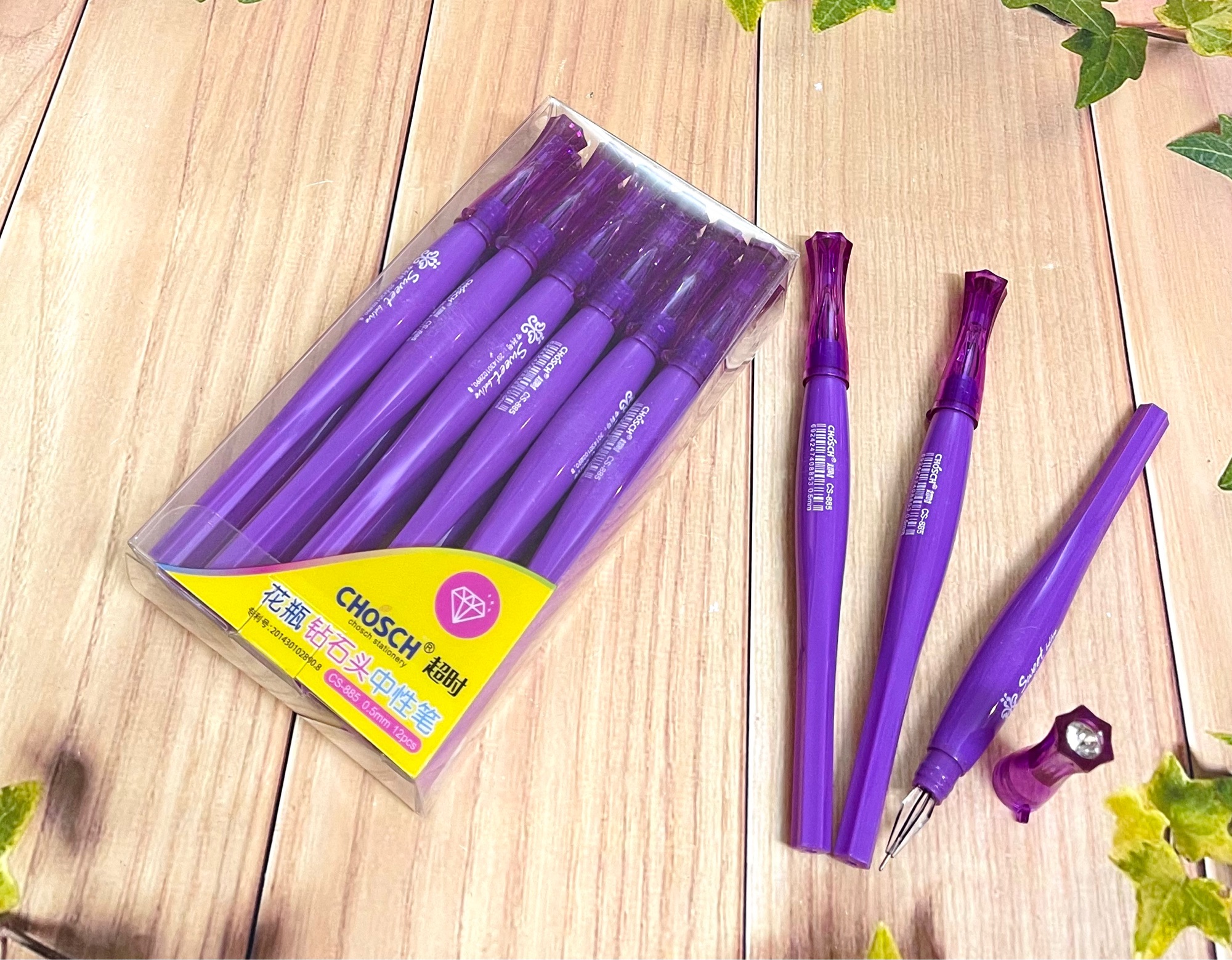Bút kim cương mực tím 12 cái