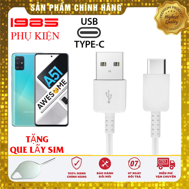 Cáp sạc nhanh trắng samsung a51 chính hãng