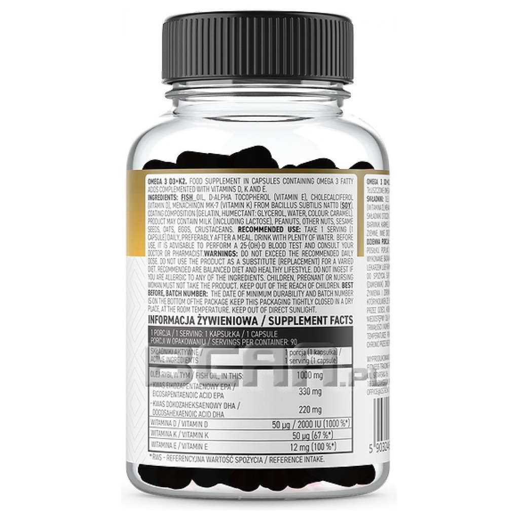 [HCM]Viên Dầu Cá Ostrovit Omega 3 D3 + K2 ( 90-180v ) - 90v