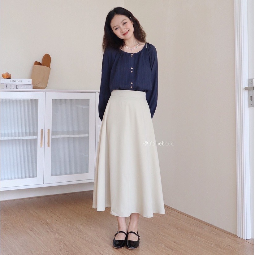 [Nhập LAZLOOK99 GIẢM 100K/500K] Áo dài tay cotton đũi mềm tay bồng bềnh - Cloud Blouse - ufo.thebasic