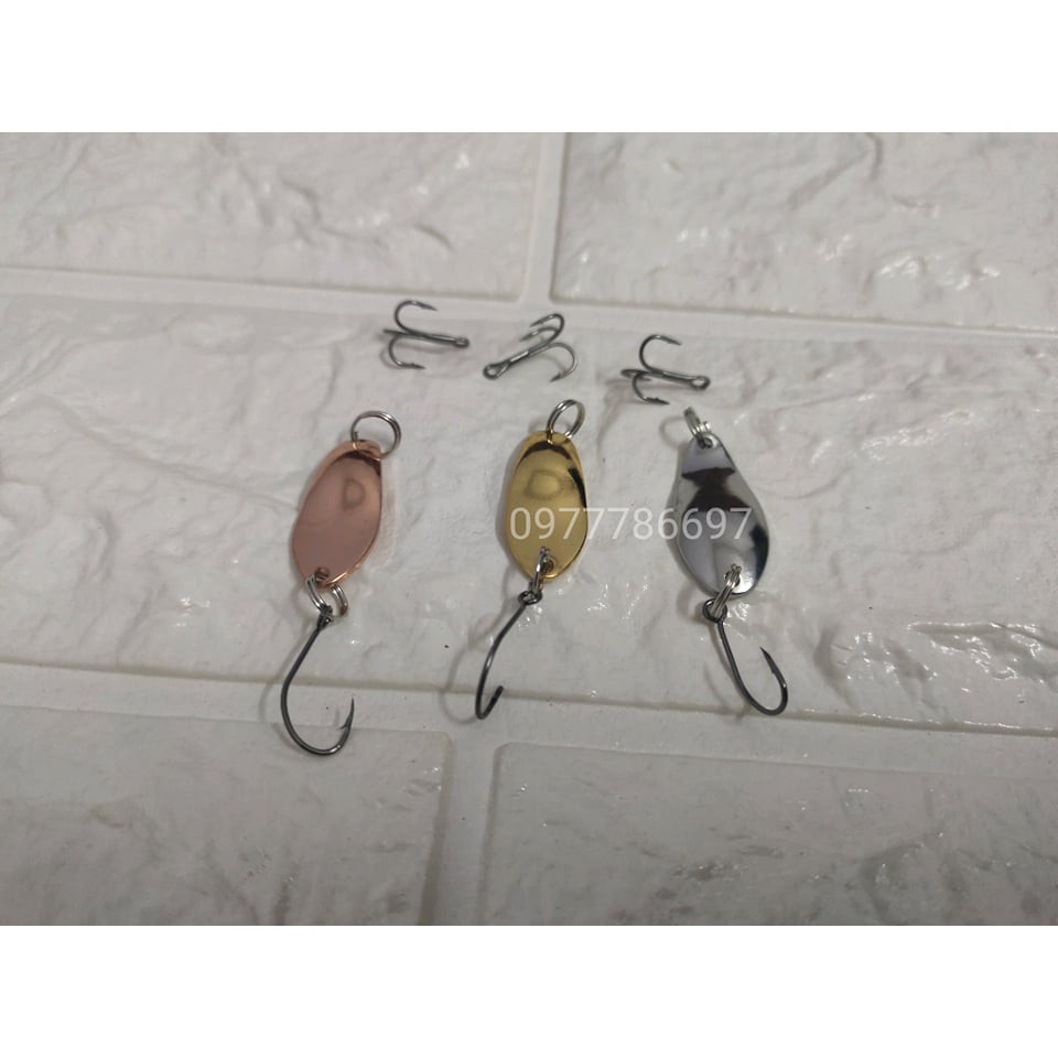 mồi thìa lure suối 3 con kèm lưỡi 3 tiêu