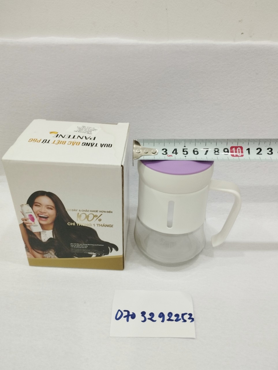 Ly thủy tinh có quai 400ml, ly uống trà đá