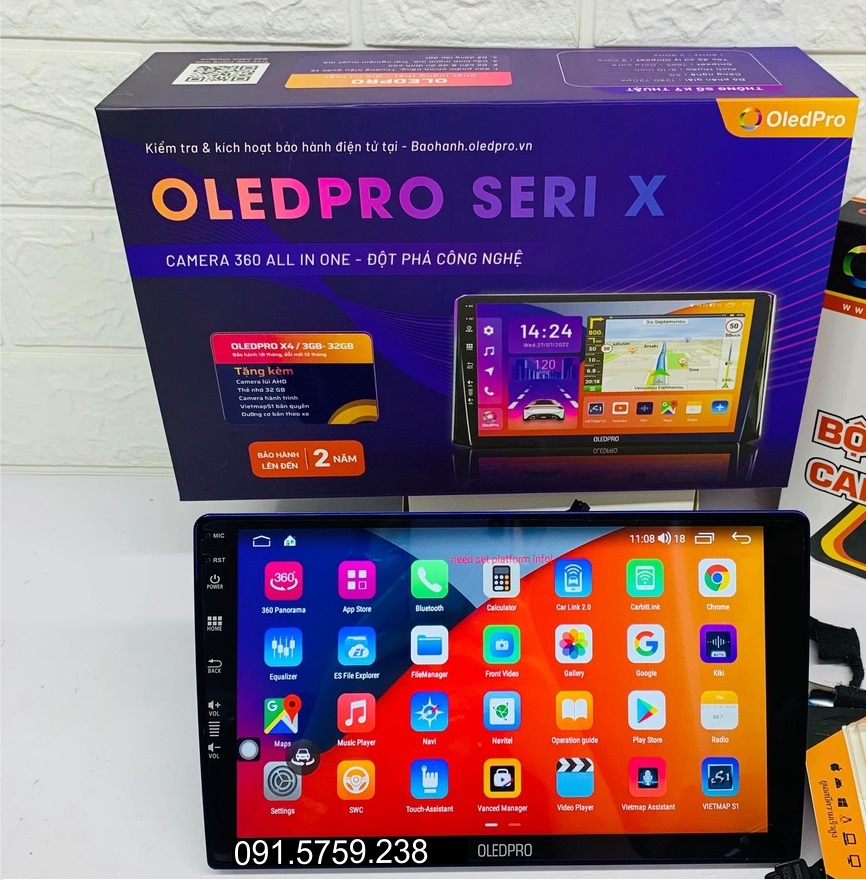 [Kho Hải Phòng] Màn hình Android OLEDPRO X4 9inch 10inch Cho Ô Tô Xe Hơi