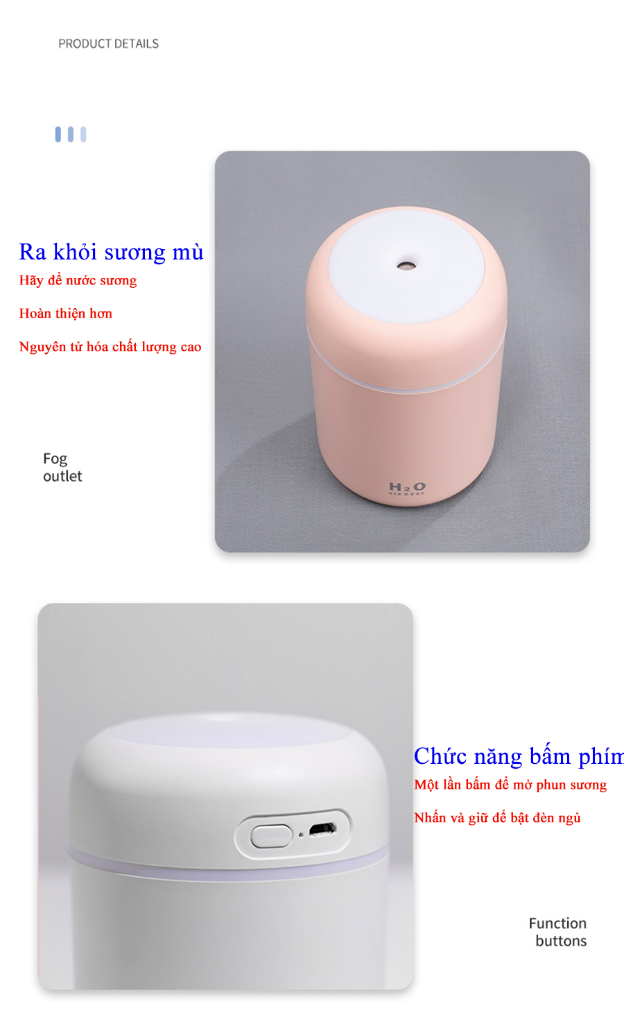 [HCM]Cốc xông tinh dầu - Máy phun sương đèn màu hẹn giờ - Máy tạo ẩm màu sắc rực rỡ - Lon khuếch tán tinh dầu