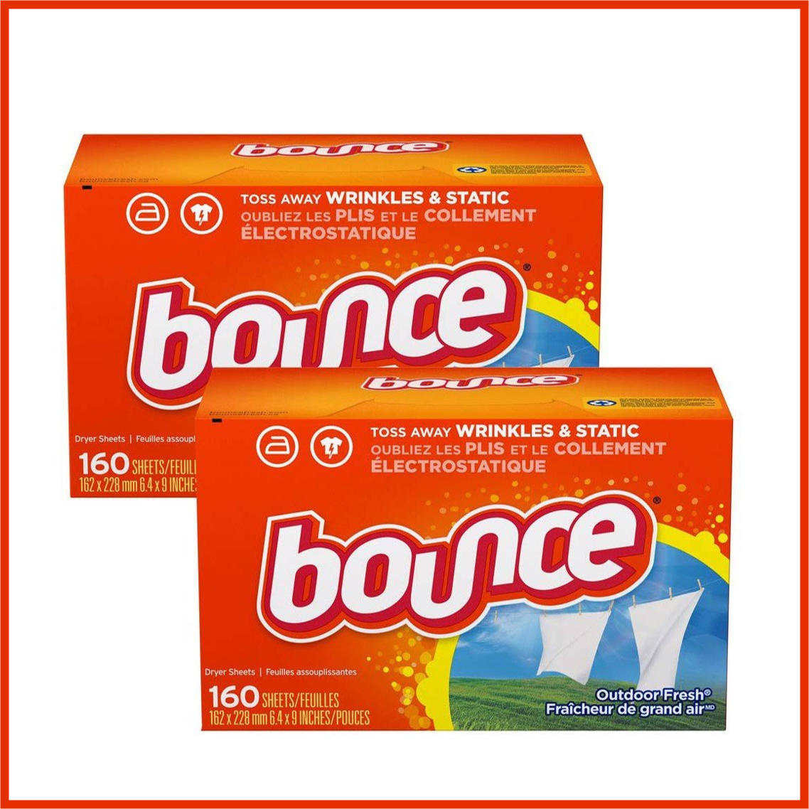 Giấy thơm quần áo Bounce Fabric Softener Dryer Sheets 160 Count