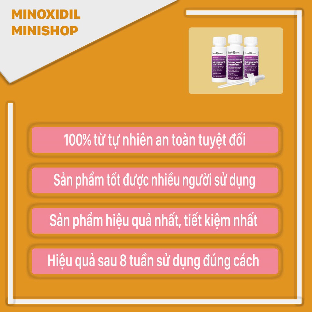 Dung dịch Mọc Tóc, Lông Mày Minoxidil 2% Cho Nữ Basic Care