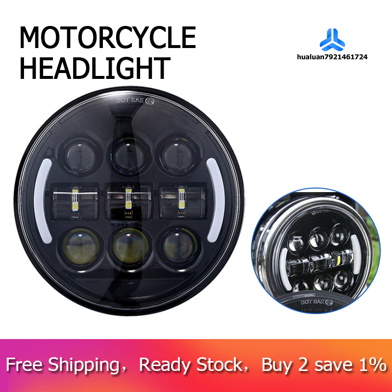 45w 5.75 inch motorcycle headlight led round head light lamp high low beam projector with drl turn signal light