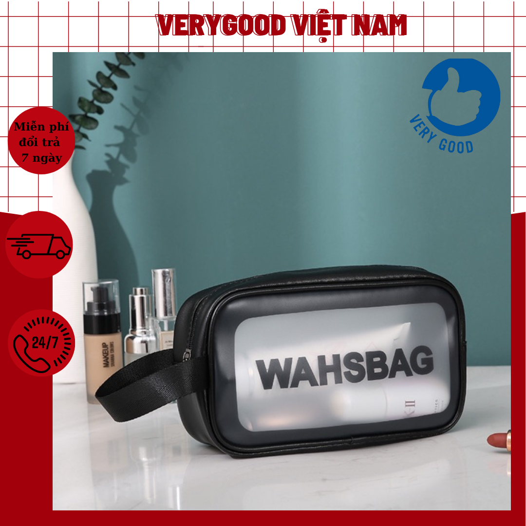 Túi đựng mỹ phẩm đồ trang điểm đi du lịch washbag trong suốt chống thấm nước HL8 - túi đựng mỹ phẩm nhỏ gọn tiện lợi - túi đựng mỹ phẩm du lịch - túi trong suốt đựng đồ - túi đựng đồ trang điểm trong suốt