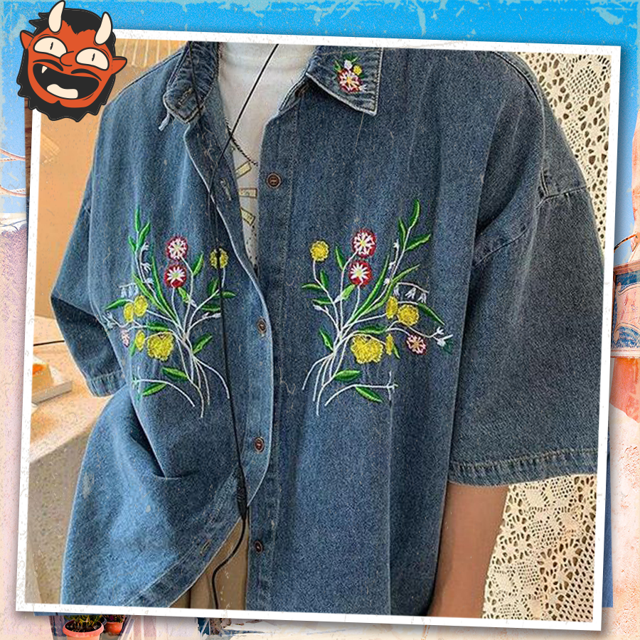 Áo sơ mi denim - jean - kaki secondhand (2hand) - vintage, cổ điển - (inbox để được tư vấn size)