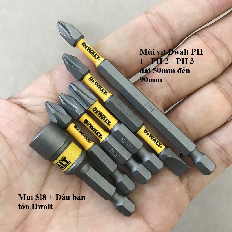Bộ 6 mũi vít dewalt có từ nhập