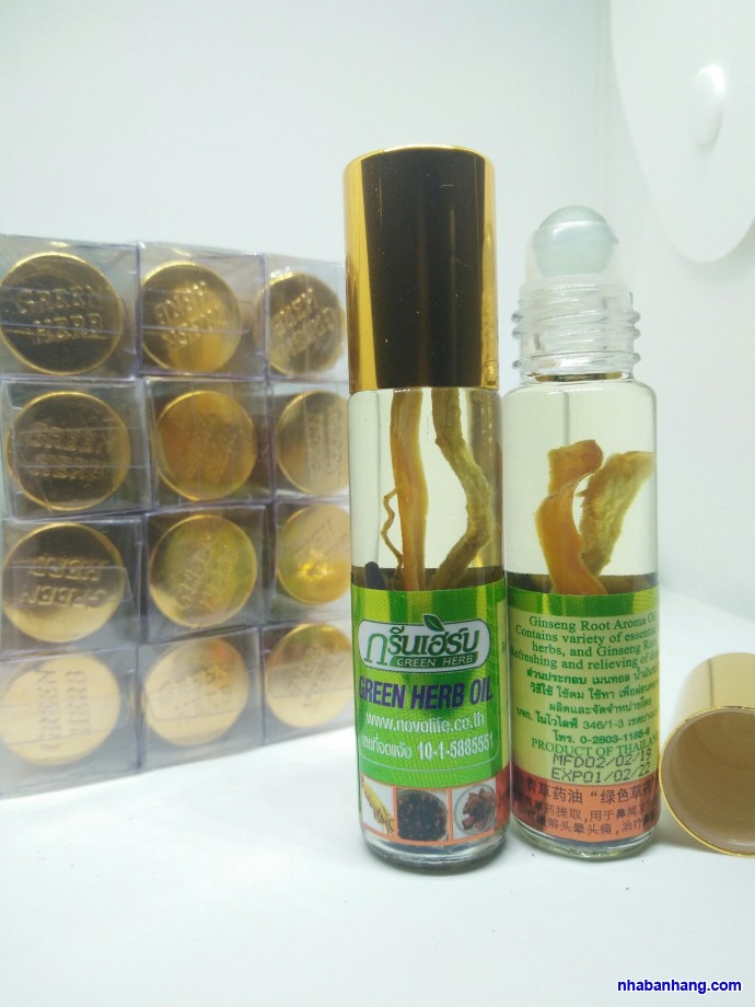 Dầu Nhân Sâm Ginseng Green Herb Oil 8ml - Thái Lan