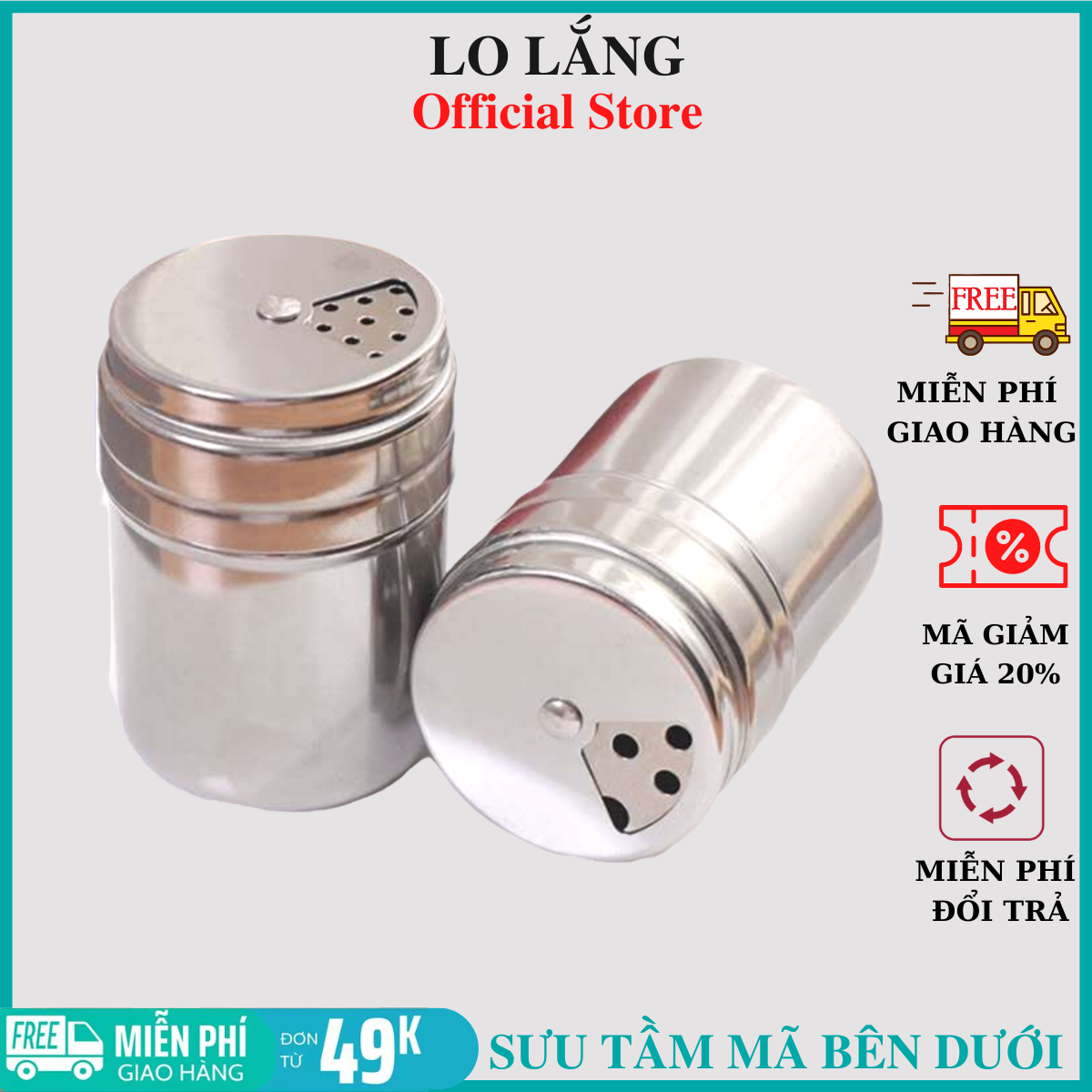 Hủ đựng tăm và đựng tiêu inox cao cấp