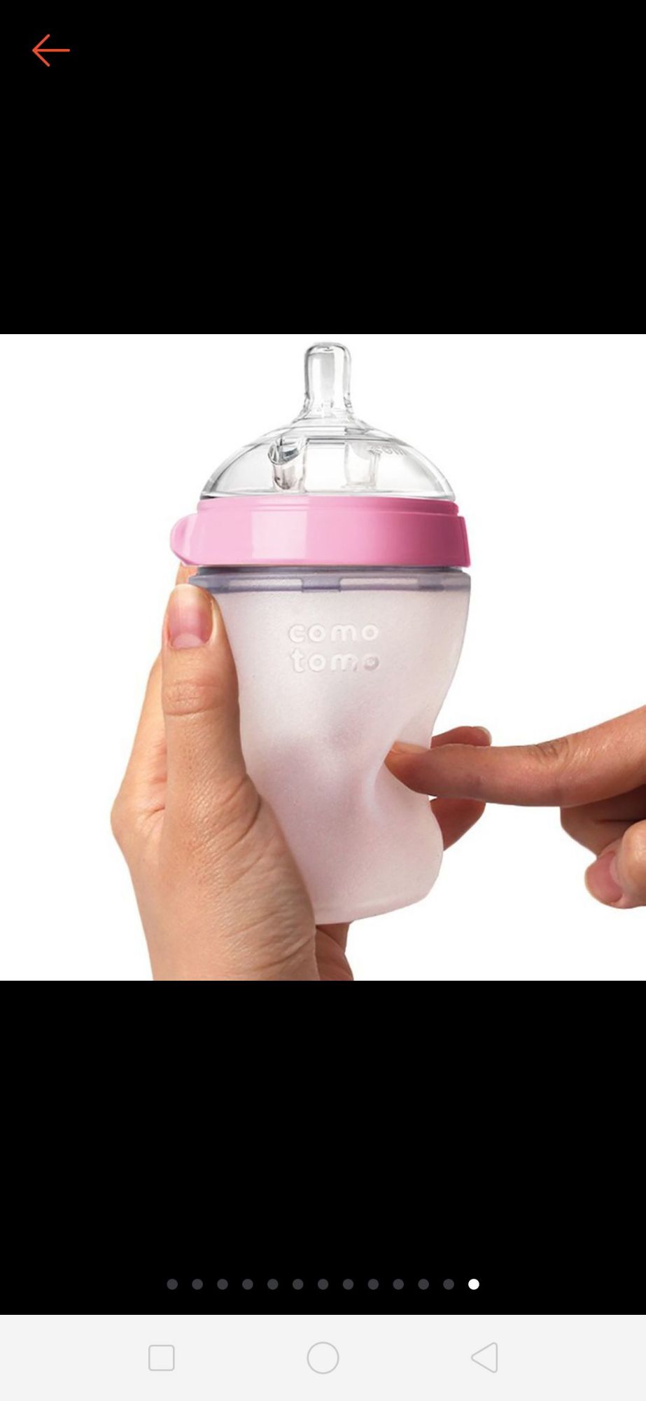 Bình sữa comotomo 250ml núm ti 2 tia (màu xanh/hồng)  [tặng kèm tay cầm]