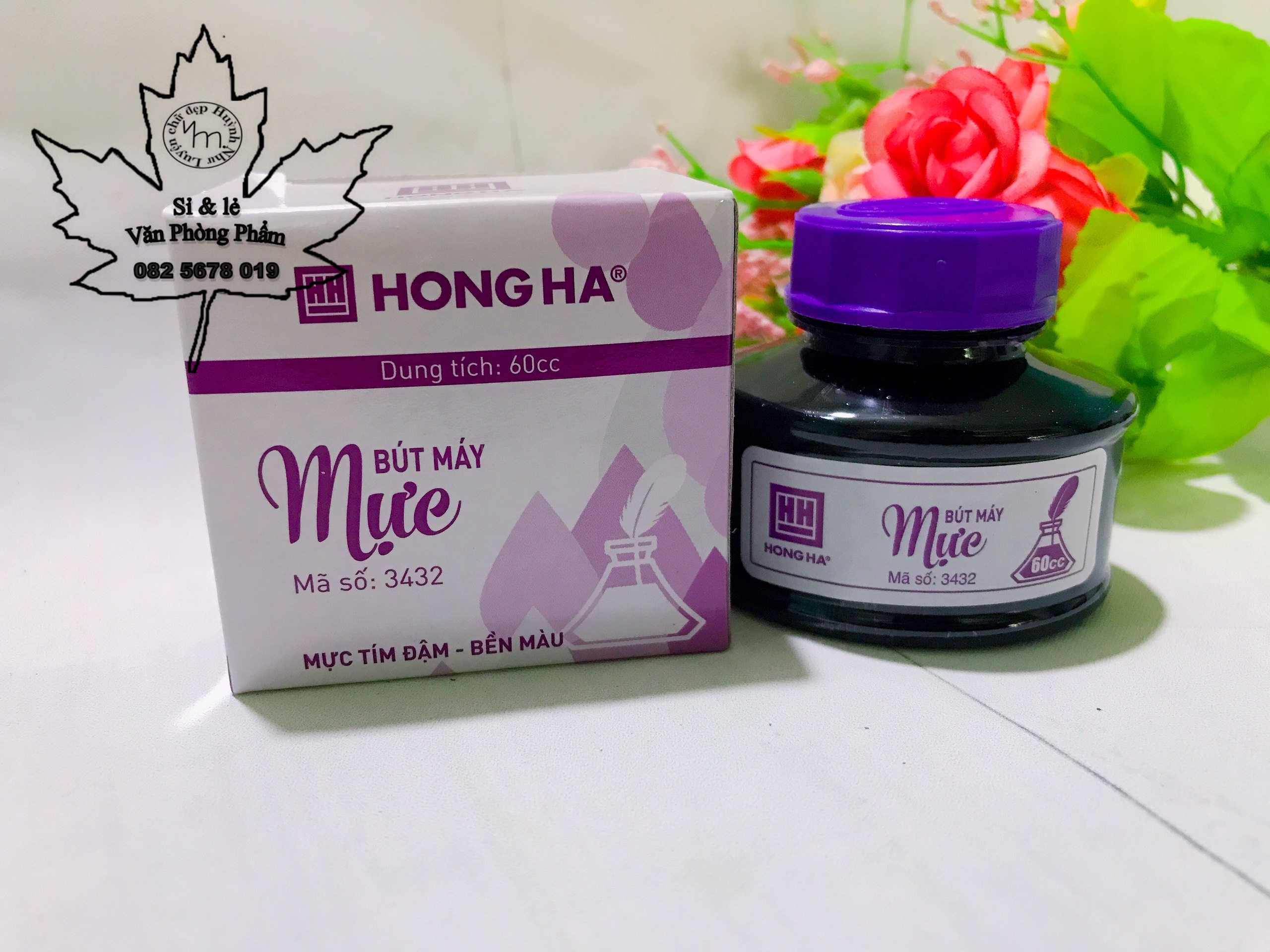 🎀 Mực Hồng Hà lọ 60ml mực mau khô