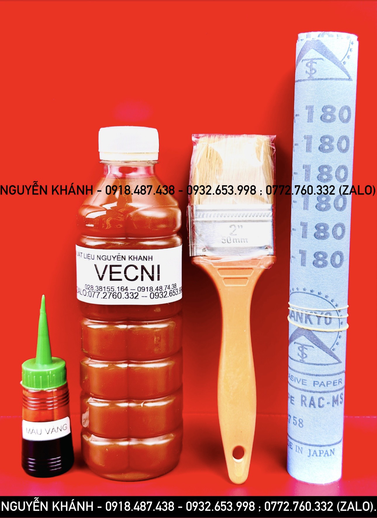 Combo vecni đánh bóng gỗ và màu ( cánh gián , vàng ,đen,đỏ,cam,xanh dương, xanh lá)