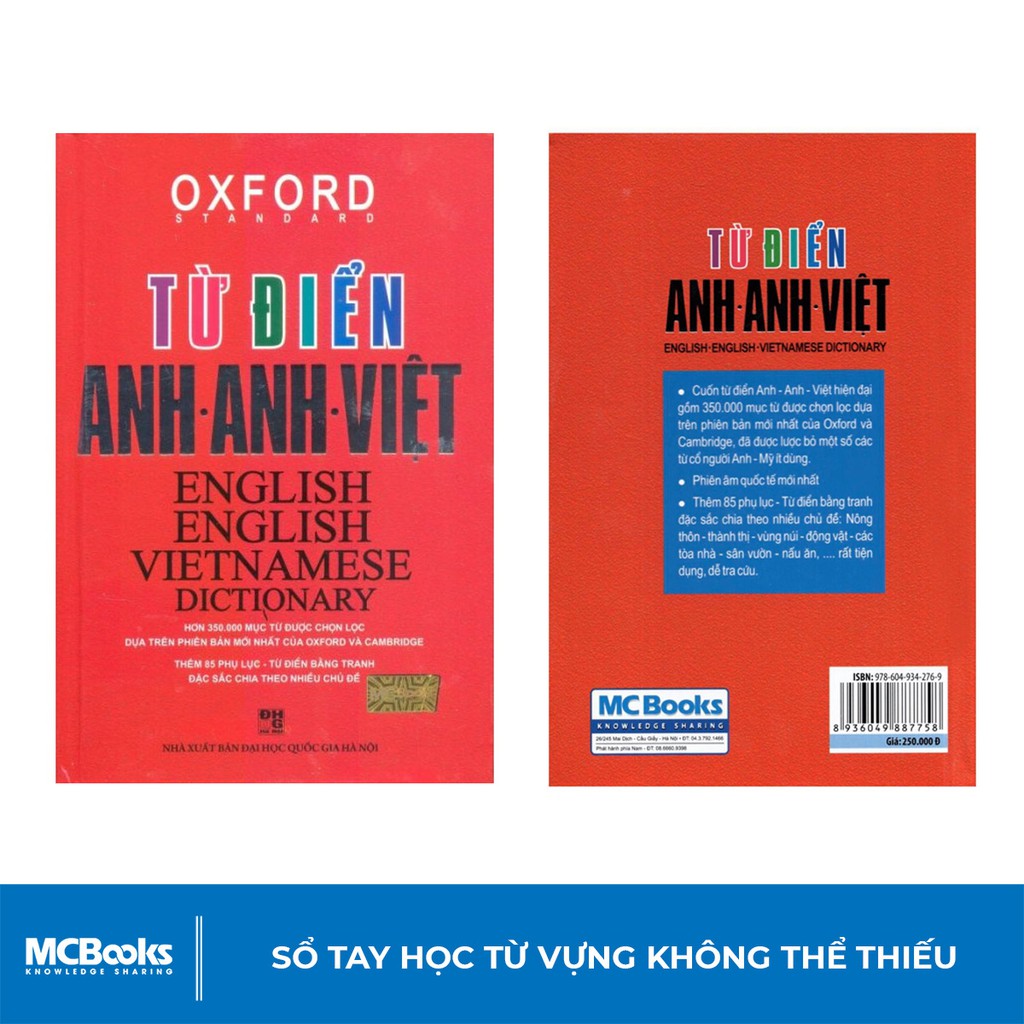 Từ Điển Anh Anh Việt Phiên Bản Bìa Cứng Màu Đỏ - Giải Nghĩa Đầy Đủ Ví Dụ Phong Phú