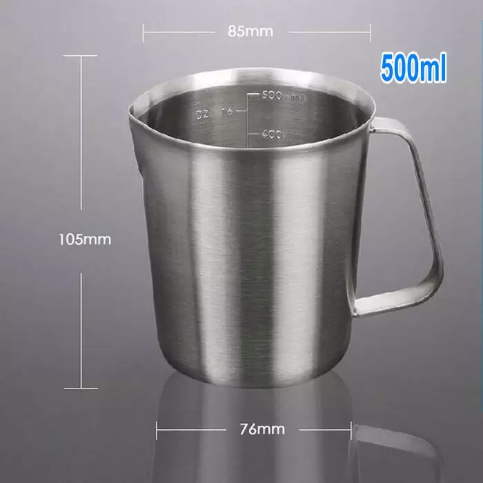 Ca inox 500ml, 700ml, 1000ml, 1500ml, 2000ml có chia vạch