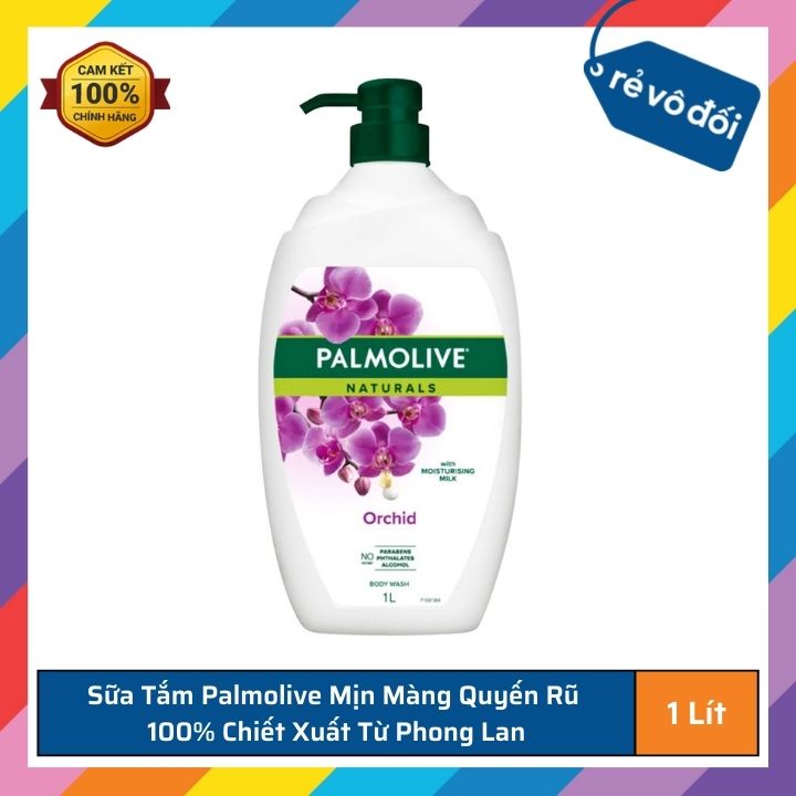Milk Bath Palmolive smooth charm 100% extract natural from Orchid 1L-Thailand