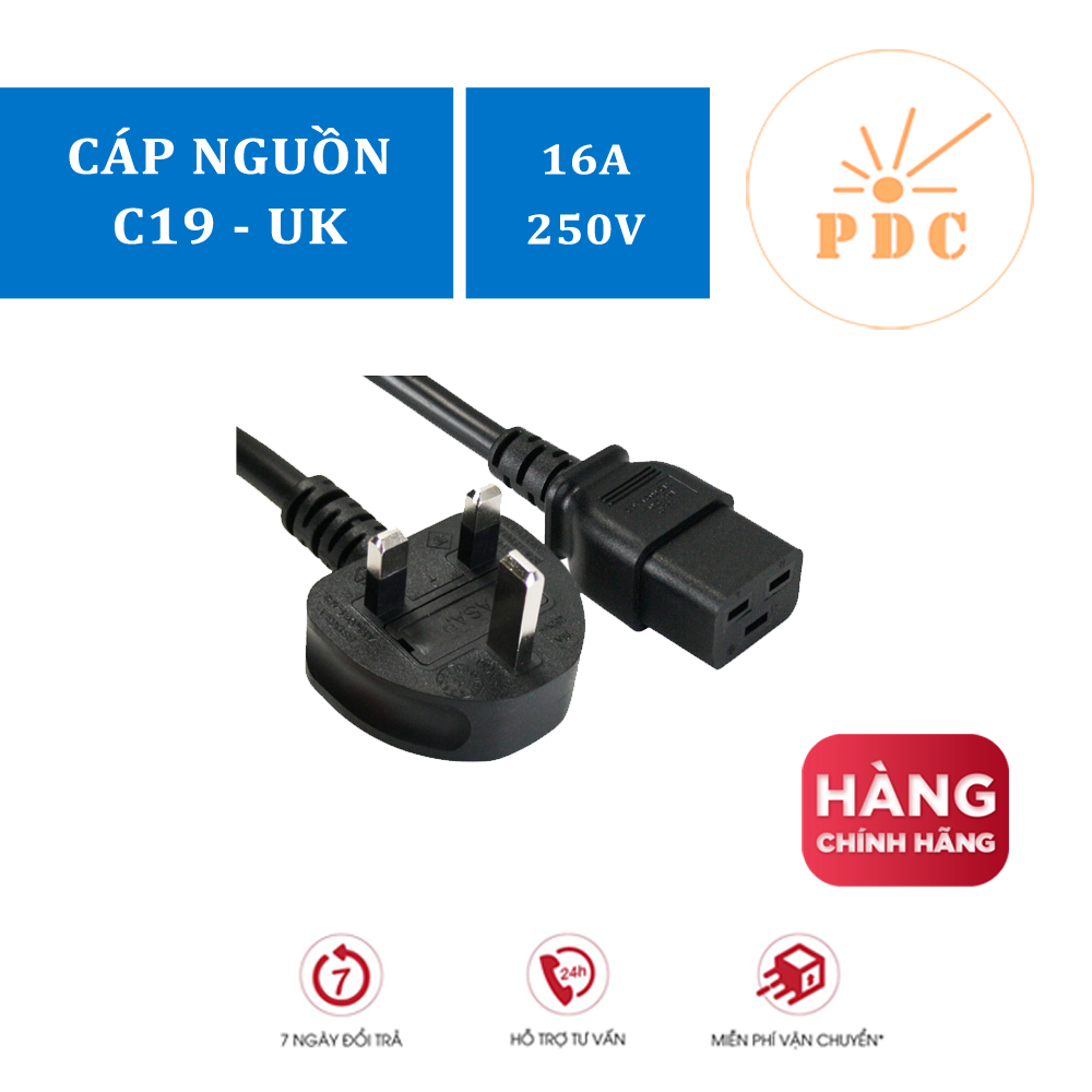 Cáp nguồn C19-UK C19-2 Chấu Cho UPS PDU SERVER
