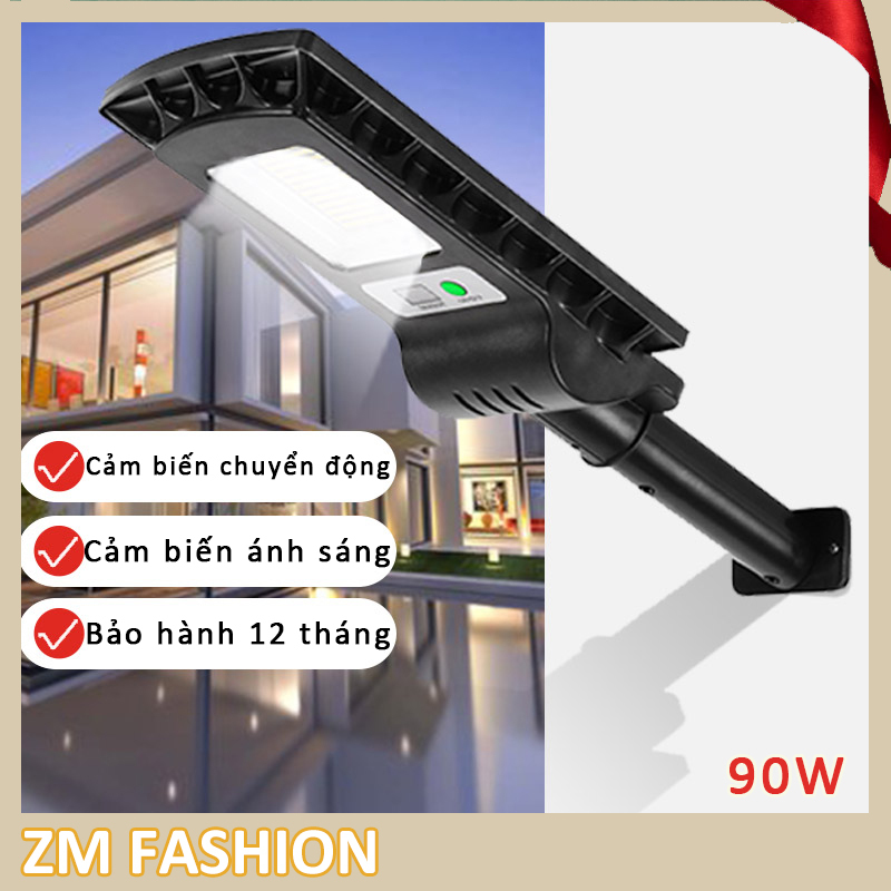 Đèn Đường Năng Lượng Mặt Trời 90W Đèn Năng Lương Sân Vườn Led Phát Hiện Chuyển Động -180 Hạt Đèn Với , Cột Đèn Và Vít Cố Định-Bảo Hành 12 Tháng (Không có điều khiển từ xa) Solar Street Light