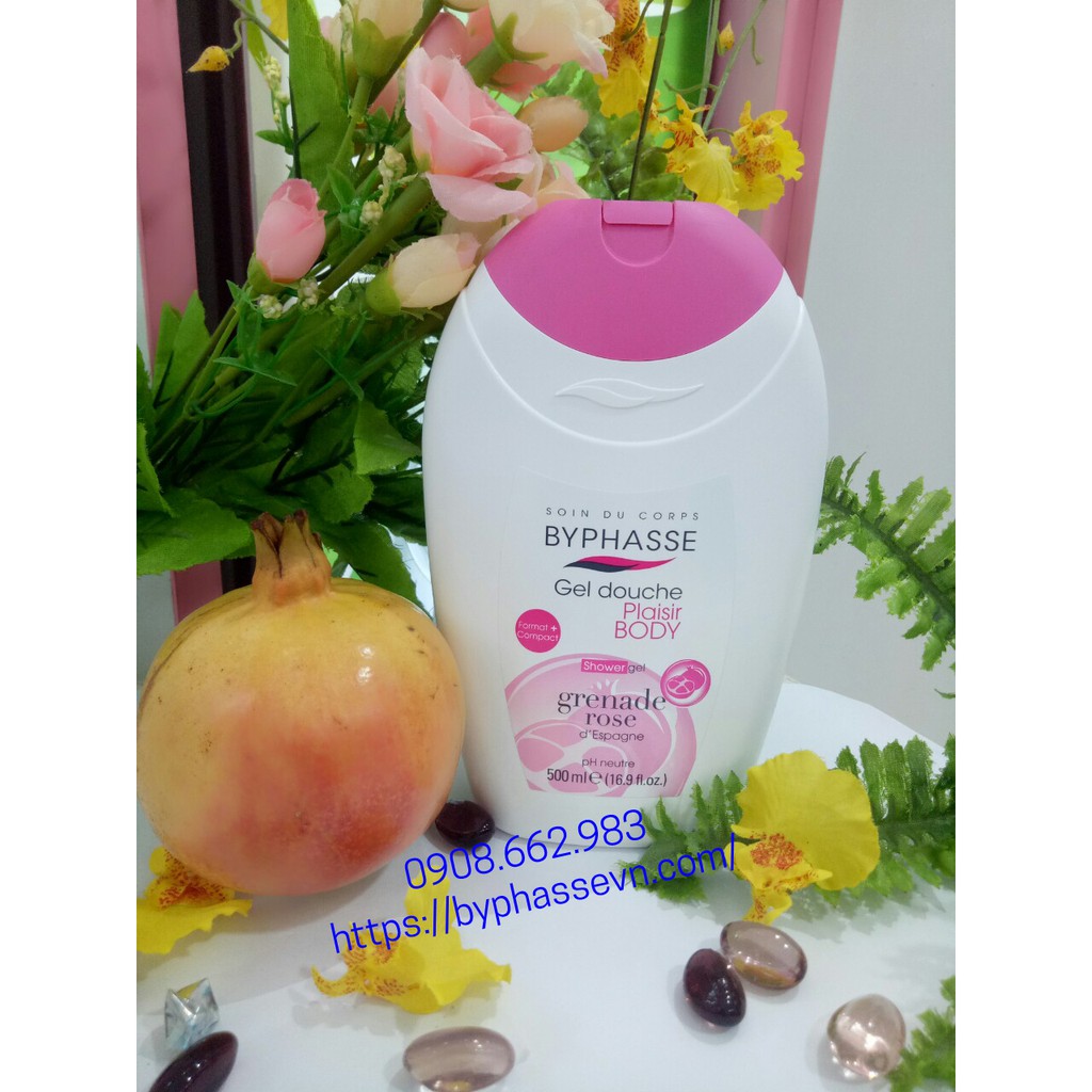 [HCM]Sữa tắm Byphasse 500ml Hương Hạt Lựu - Grenade Rose