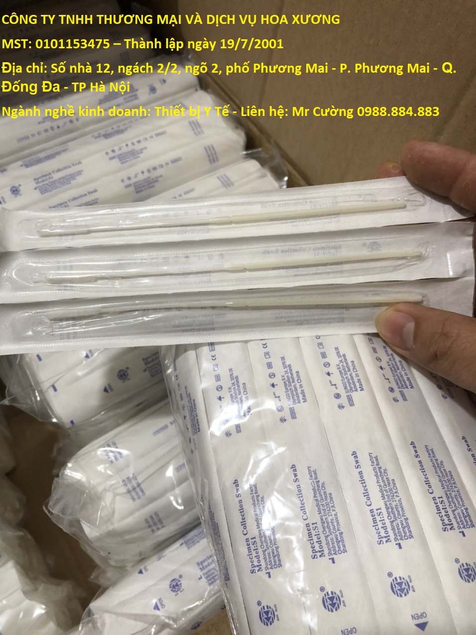 Combo 200 que tăm bông que tỵ hầu que test Covid 19