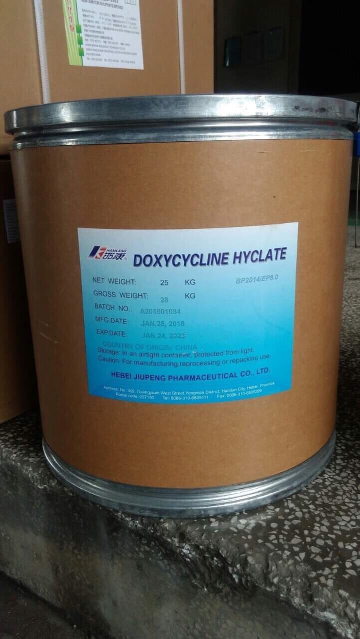 [25KG] Kháng sinh DOXYCYLINE HYCLATE 98% - (Thùng Nguyên đai, nguyên kiện)