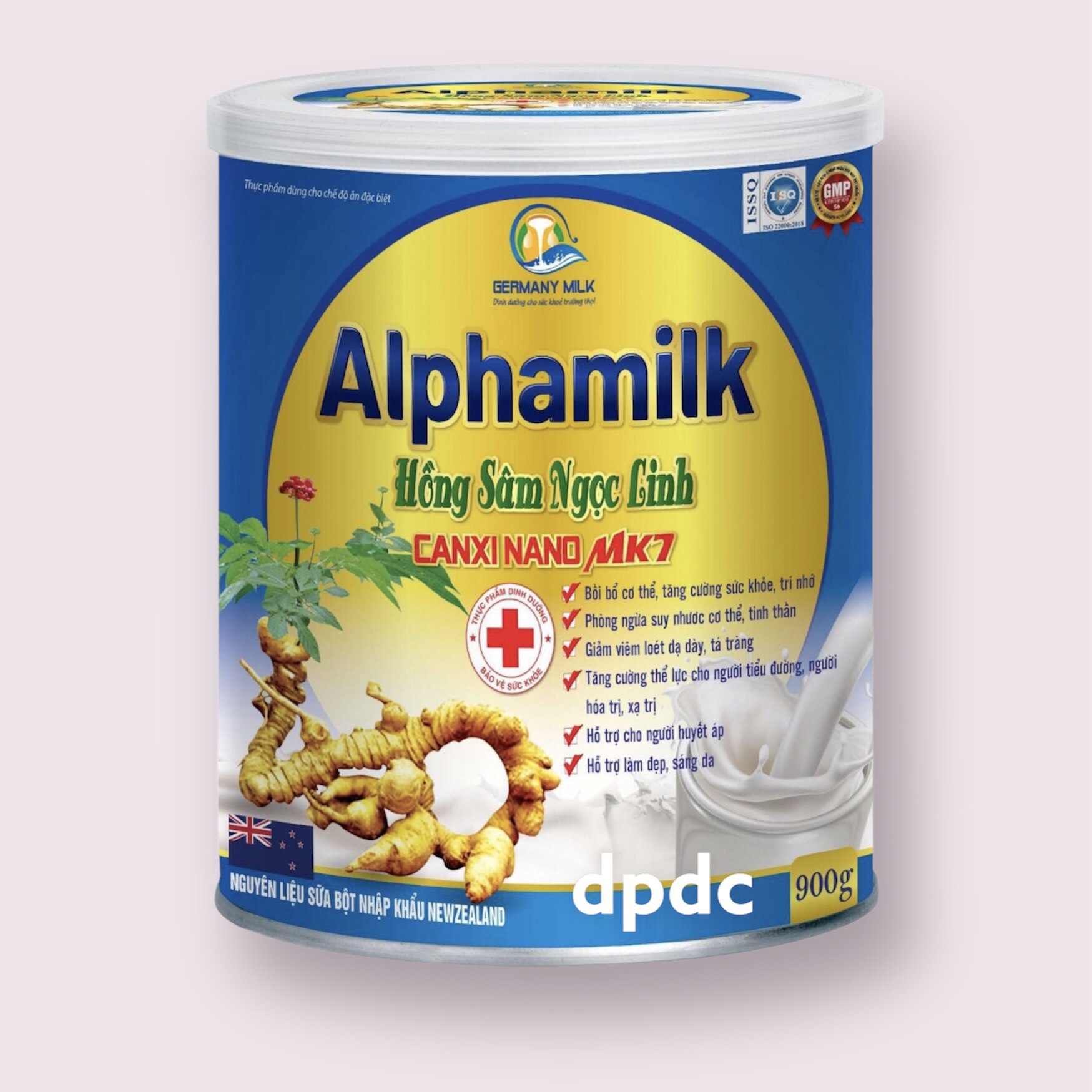 hộp 900g - sữa bột alphamilk hồng sâm ngọc linh canxi nano mk7 2