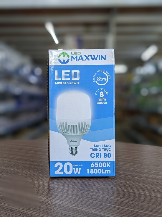 Bóng đèn Led trụ Maxwin ánh sáng trắng, vàng