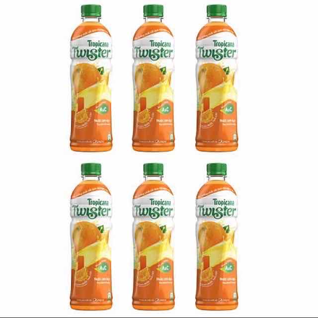 Lốc 6 Chai Nước Cam Ép Tropicana Twister 455ml